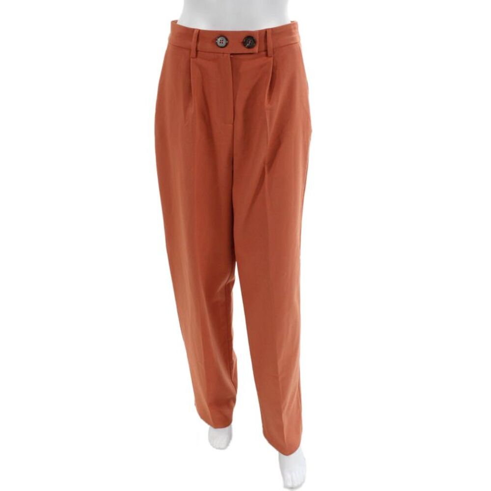 4th Reckless Womens Dress Pants Orange Polyester Solid Button Size M